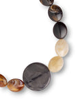 Collana girocollo in acrilico con pietre marrone e topazio - Mya Accessories