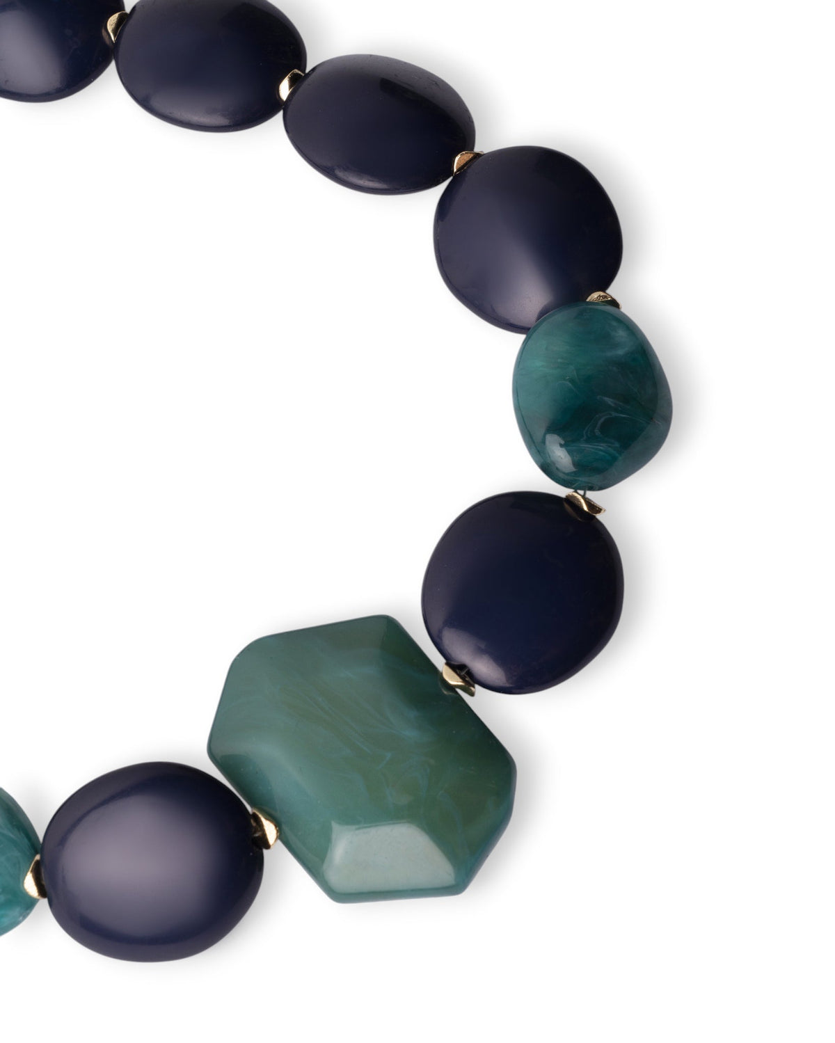 Collana girocollo con pietre schiacciate in acrilico tono blu - Mya Accessories