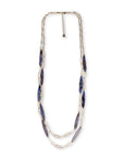 Collana lunga a due fili a catena con inserti in acrilico tono blu - Mya Accessories
