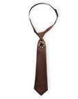 Cravatta marrone elastica con spilla in vetro multicolore - Mya Accessories