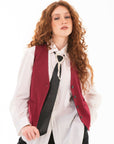 Cravatta nera con chiusura a zip e catena di perle in vetro - Mya Accessories