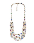 Collana multi filo con pietre in acrilico e vetro multicolore - Mya Accessories