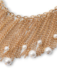 Collana girocollo con cascata a catena e pietre in vetro perlate - Mya Accessories