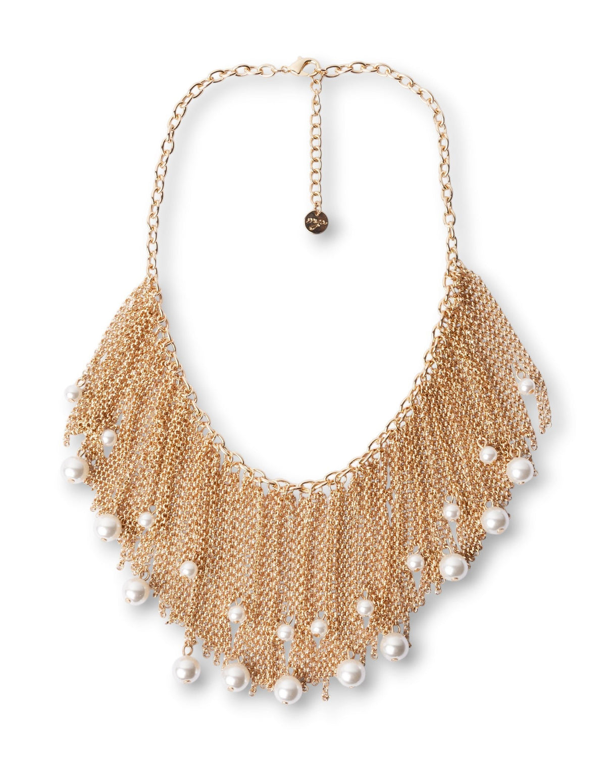 Collana girocollo con cascata a catena e pietre in vetro perlate - Mya Accessories