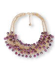 Collana girocollo a due fili con sfere in vetro ed acrilico tono viola - Mya Accessories