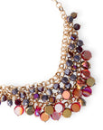 Collana girocollo a catena con cascata di pietre in vetro tono viola e rosso - Mya Accessories