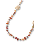Collana lunga a catena con pietre in vetro tono arancio - Mya Accessories