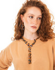 Collana girocollo a catena con sfere pendenti in acrilico multicolore - Mya Accessories