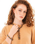 Collana girocollo a catena con sfere pendenti in acrilico multicolore - Mya Accessories