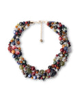 Collana girocollo con pietre intrecciate in acrilico e vetro multicolore - Mya Accessories