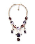 Collana girocollo a catena con pietre in vetro pendenti tono viola - Mya Accessories