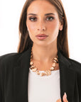 Collana girocollo dal design astratto in metallo - Mya Accessories