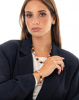 Collana girocollo con inserti in vetro tono viola - Mya Accessories