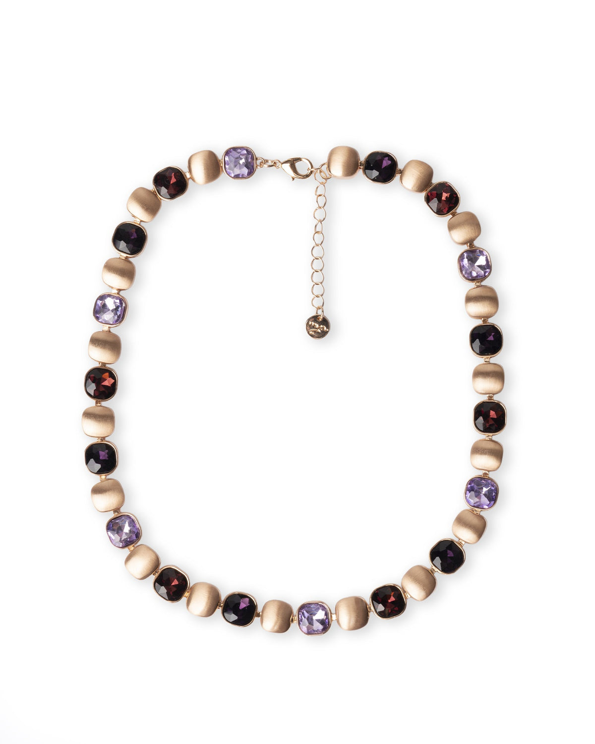 Collana girocollo con inserti in vetro tono viola - Mya Accessories