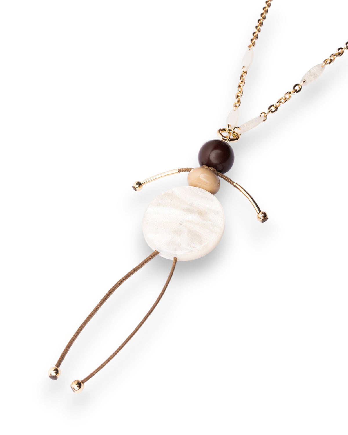 Collana lunga a catena con pendente ballerina bianca in resina ed acrilico - Mya Accessories