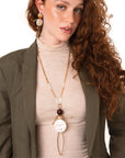Collana lunga a catena con pendente ballerina bianca in resina ed acrilico - Mya Accessories