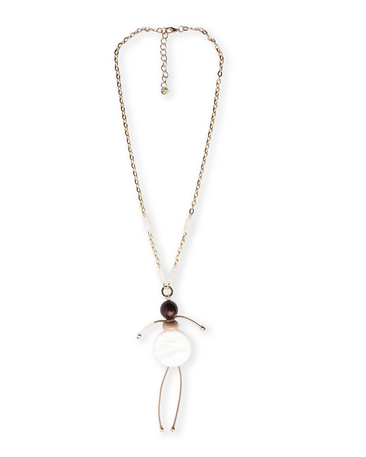 Collana lunga a catena con pendente ballerina bianca in resina ed acrilico - Mya Accessories