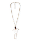 Collana lunga a catena con pendente ballerina bianca in resina ed acrilico - Mya Accessories