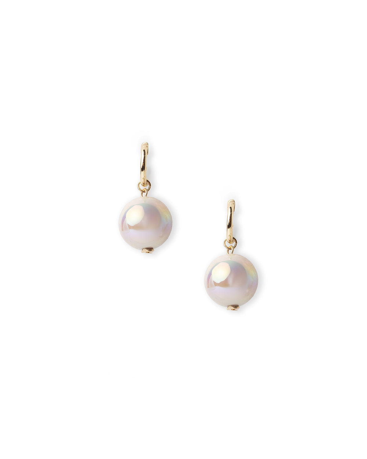 Orecchini con cerchietto in metallo e sfera in acrilico grigia - Mya Accessories