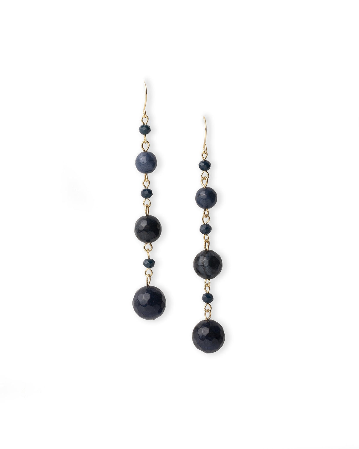 Orecchini pendenti con pietre in vetro tono blu - Mya Accessories