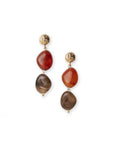 Orecchini pendenti con pietre in acrilico tono marrone - Mya Accessories
