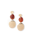 Orecchini pendenti in metallo con pietra in acrilico arancio - Mya Accessories