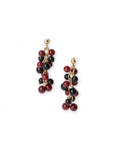 Orecchini pendenti con sfere in acrilico nere e rosse - Mya Accessories