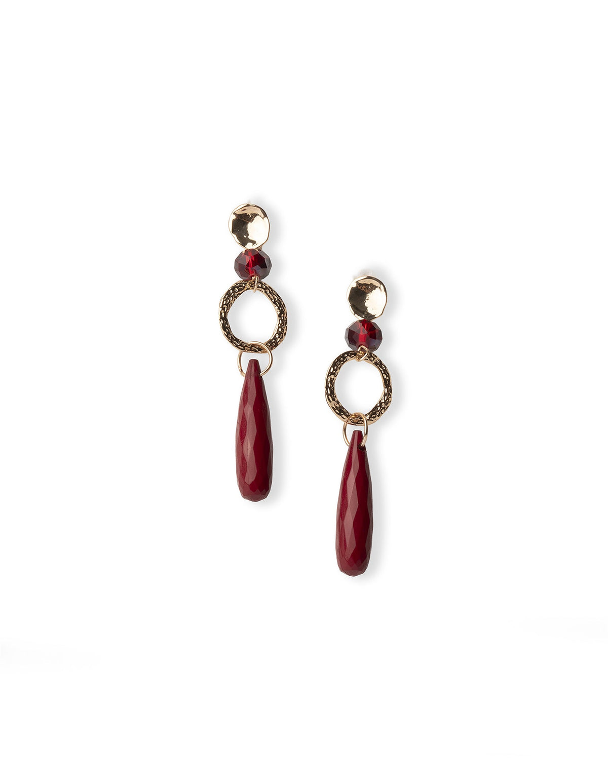 Orecchini pendenti con pietre in acrilico rosse - Mya Accessories