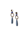 Orecchini pendenti con pietre in acrilico indaco - Mya Accessories