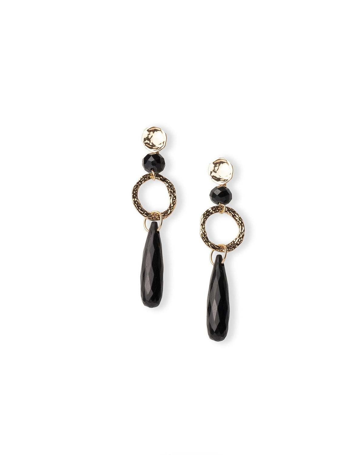 Orecchini pendenti con pietre in acrilico nere - Mya Accessories