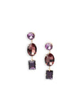 Orecchini pendenti con pietre in vetro tono viola - Mya Accessories