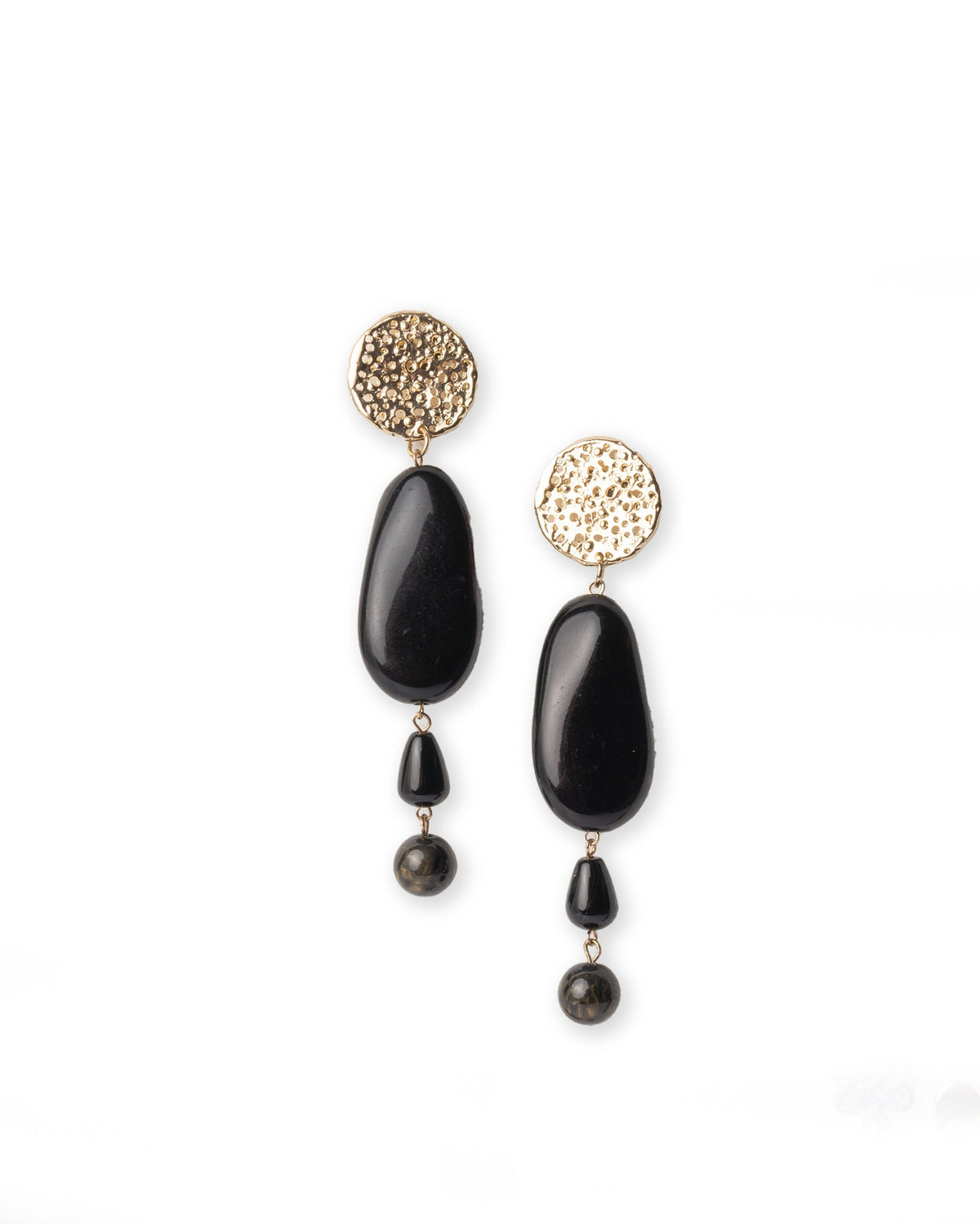 Orecchini pendenti con pietre in acrilico nere - Mya Accessories
