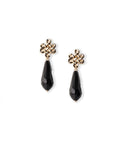 Orecchini pendenti a goccia con pietra dura nera - Mya Accessories