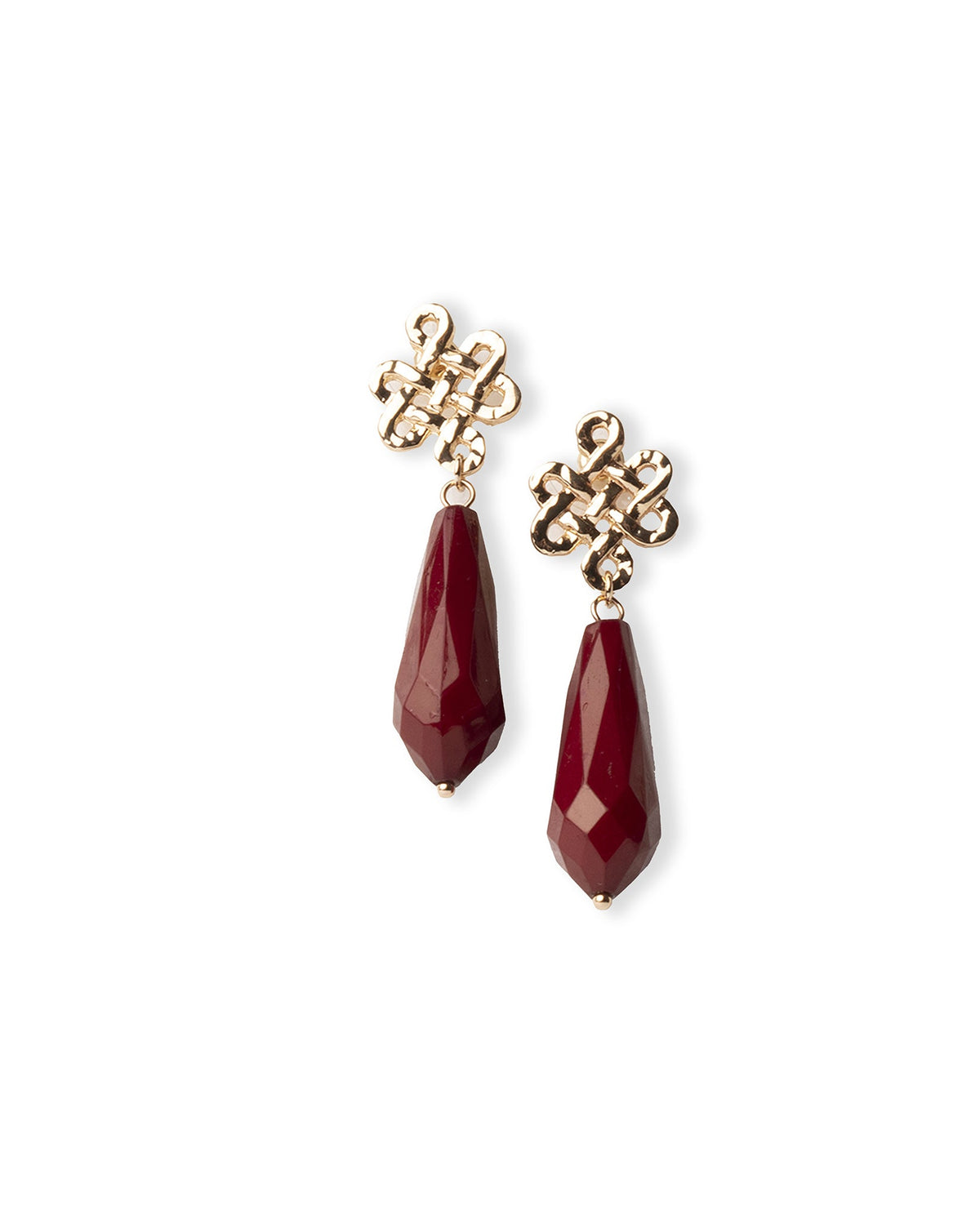 Orecchini pendenti a goccia con pietra dura rossa - Mya Accessories