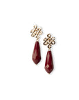 Orecchini pendenti a goccia con pietra dura rossa - Mya Accessories
