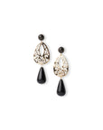 Orecchini pendenti in ottone con pietre in acrilico nere - Mya Accessories