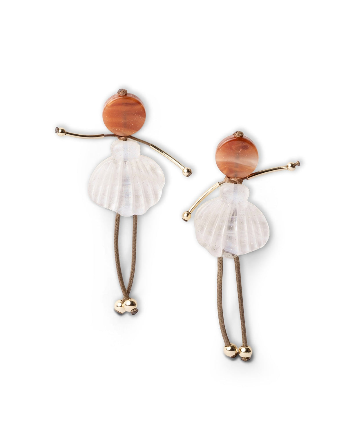 Orecchini pendenti con ballerina e tutù in acrilico bianco - Mya Accessories