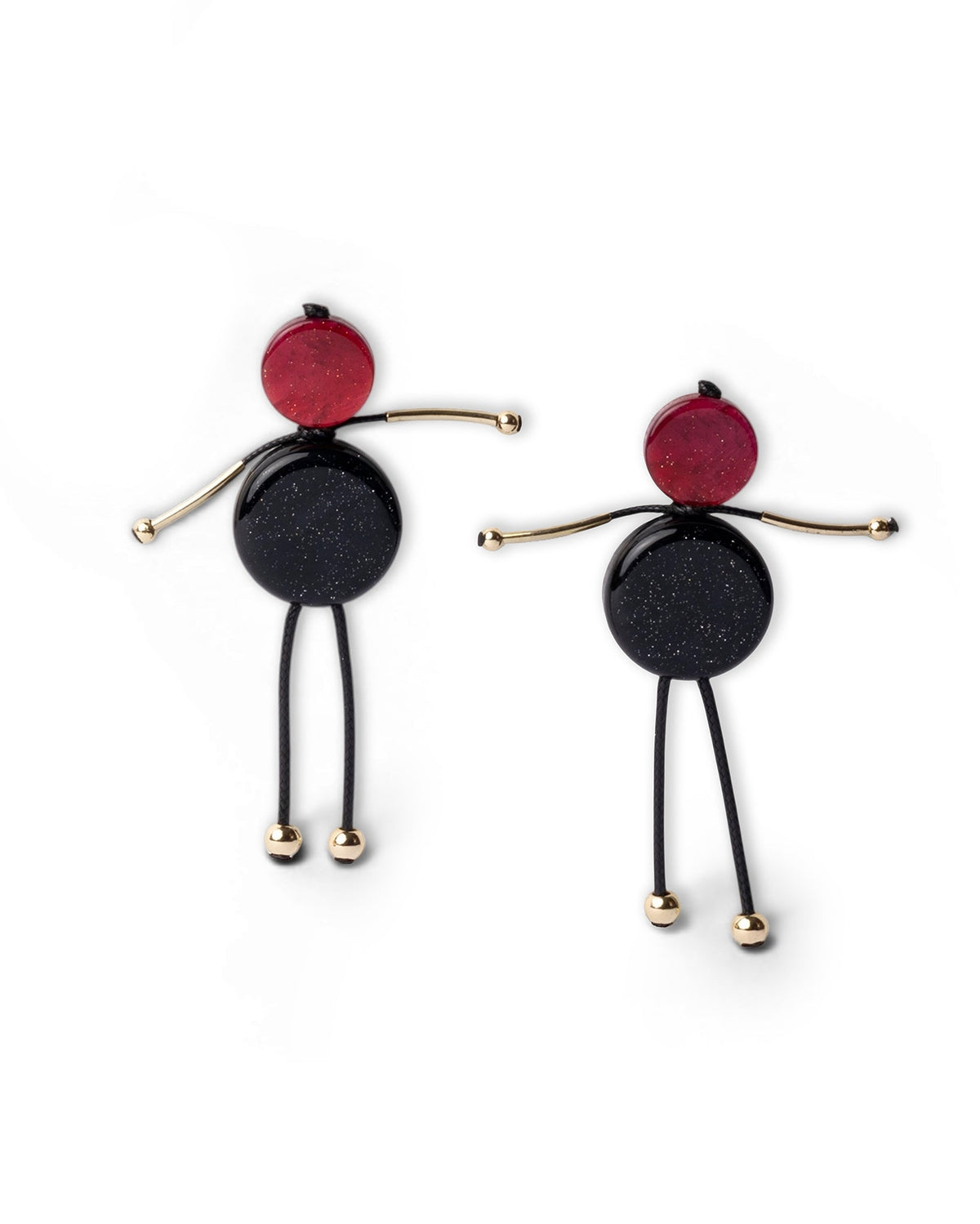 Orecchini pendenti con ballerina in acrilico nero - Mya Accessories