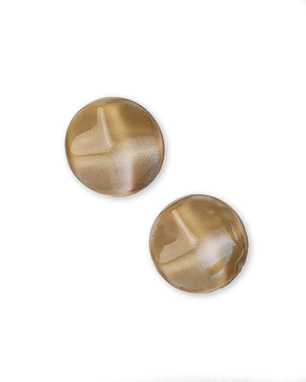 Orecchini a clip con pietra circolare in acrilico effetto marmo verde oliva - Mya Accessories