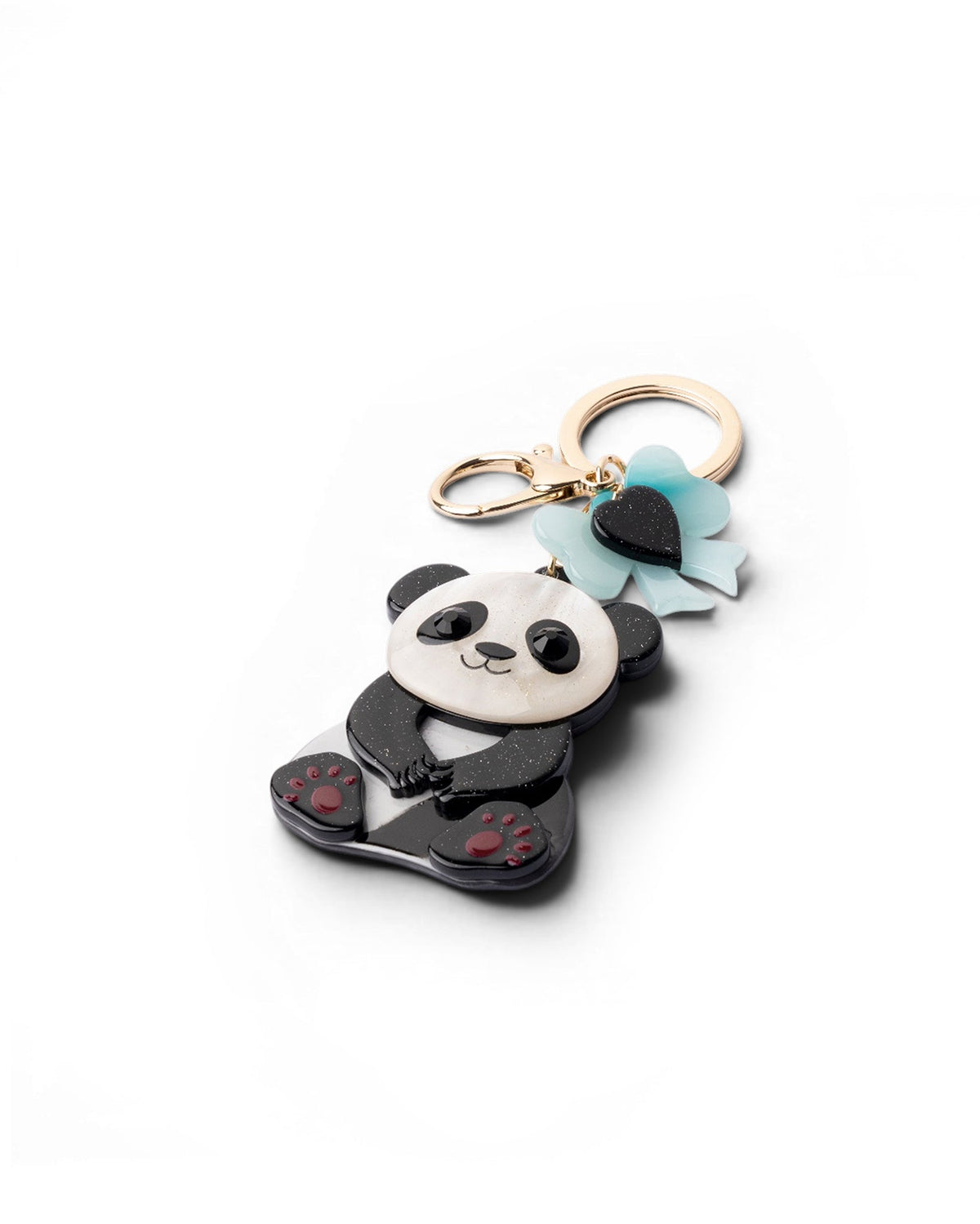 Portachiavi in acrilico a forma di panda bianco e nero - Mya Accessories
