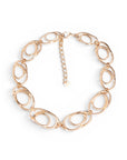 Collana girocollo in metallo lucido con maglia cerchi ovali sovrapposti - Mya Accessories