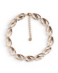 Collana girocollo in metallo lucido con maglia ovale effetto onda - Mya Accessories
