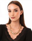 Collana girocollo in metallo multi catena con maglia oversize - Mya Accessories