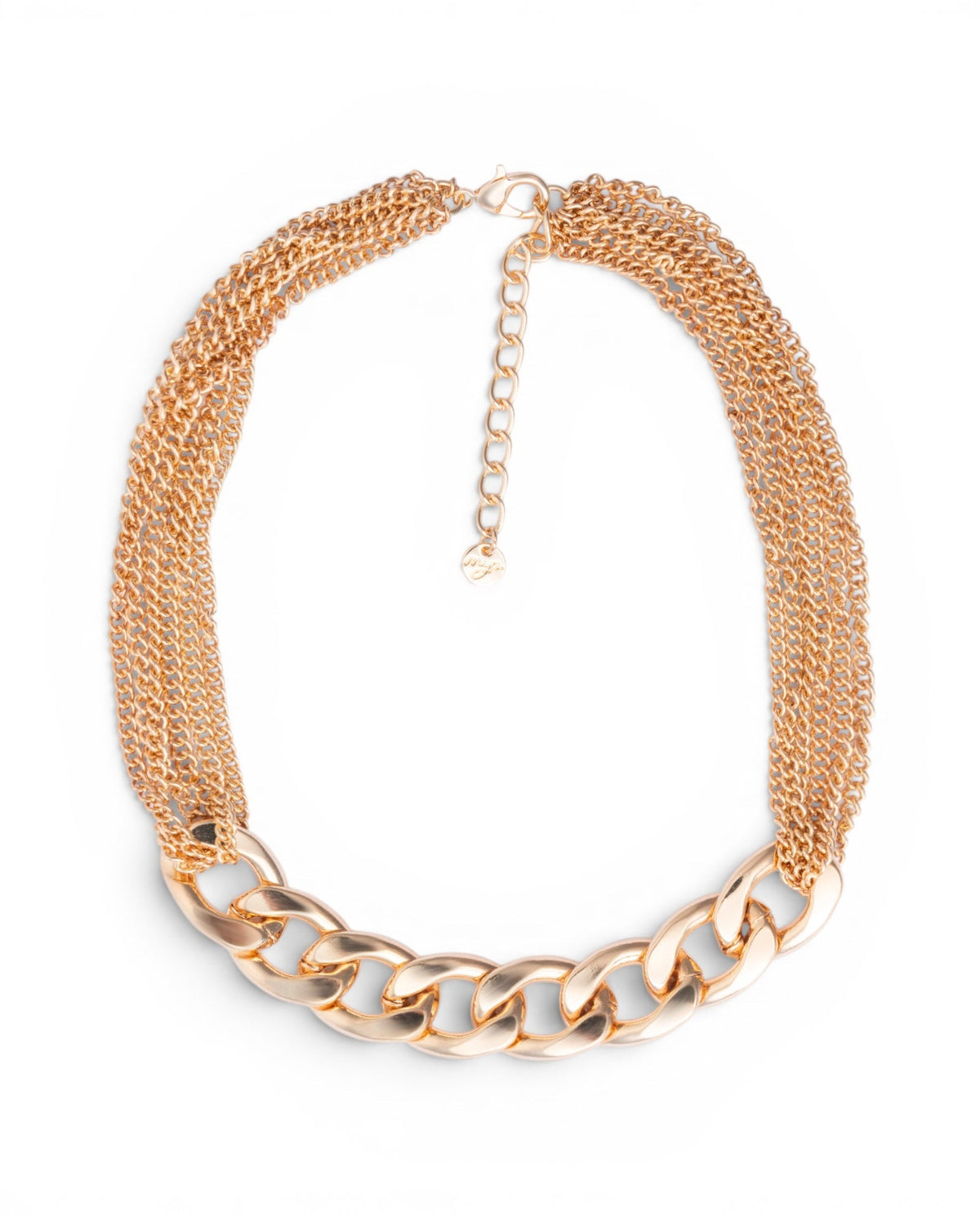 Collana girocollo in metallo multi catena con maglia oversize - Mya Accessories