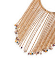 Collana girocollo con cascata di catena e micro pietre in vetro multi - Mya Accessories