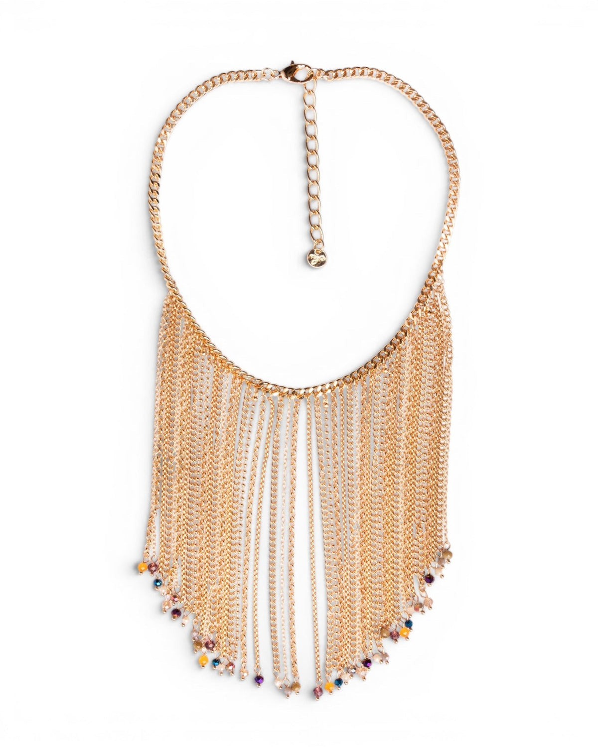 Collana girocollo con cascata di catena e micro pietre in vetro multi - Mya Accessories