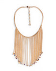 Collana girocollo con cascata di catena e micro pietre in vetro multi - Mya Accessories