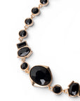 Collana girocollo in metallo con pietre in vetro nere - Mya Accessories