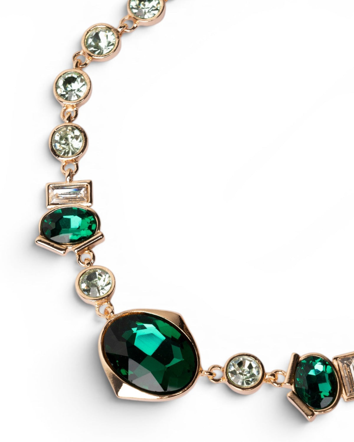 Collana girocollo in metallo con pietre in vetro verde - Mya Accessories