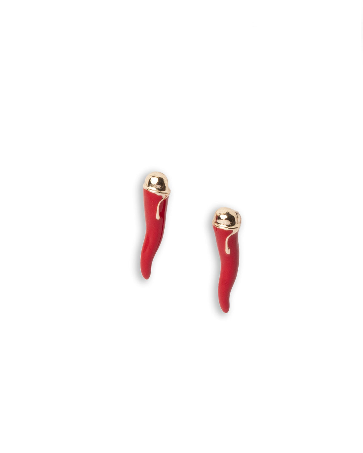 Orecchini pendenti con corno in acrilico rosso - Mya Accessories
